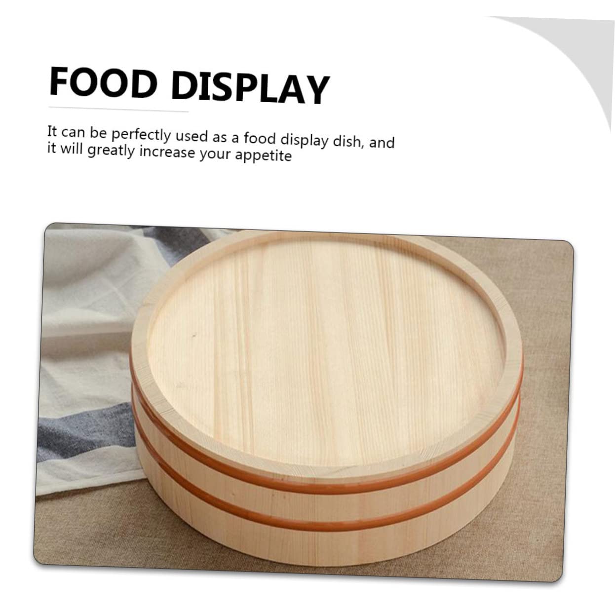 Seau à Sushis Rond en Bois et Cuivre Grosse Capacité Cuisine Japonaise