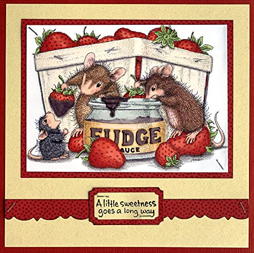 Stampendous Cling Fudge Strawberries, Gray - Image 2