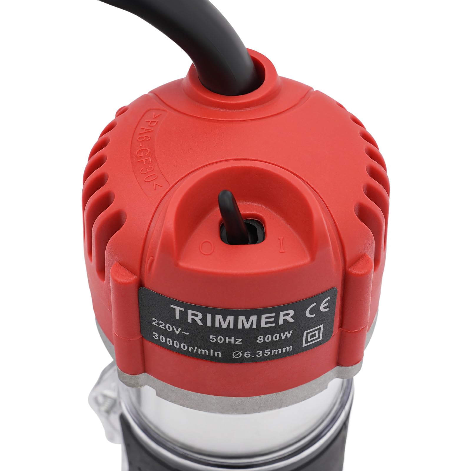 Fresadora de 800 W con una mano, 30.000 rpm, fresadora de madera eléctrica, 6,35 mm para trabajar la madera