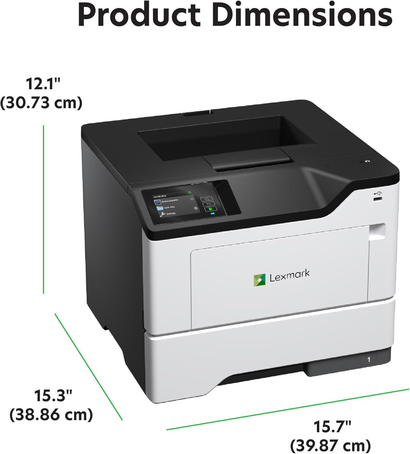 Lexmark MS631dw Monochrome Laser, Duplex (2-Sided) Printing: Integrated Duplex, Print Speed: Up to 50 ppm, Energy Star, 2.8 inch (7.2 cm) Color Touch Screen (38S0400)