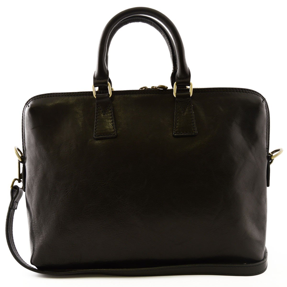 Portadocumenti A4 In Vera Pelle Con Tracolla Rimovibile Colore Nero - Pelletteria Toscana Made In Italy - Business