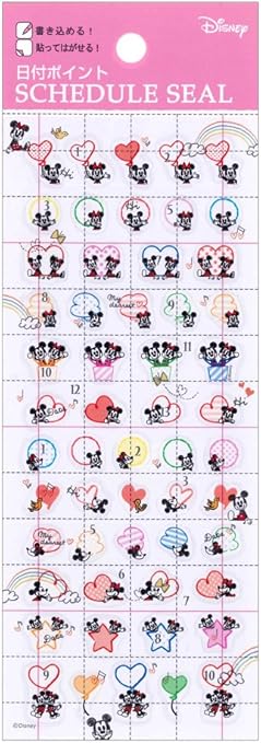 Amazon デルフィーノ 日付ポイントシール ディズニー Love Loveミッキー ミニー Dz 2枚セット Set 463 シール ステッカー 文房具 オフィス用品