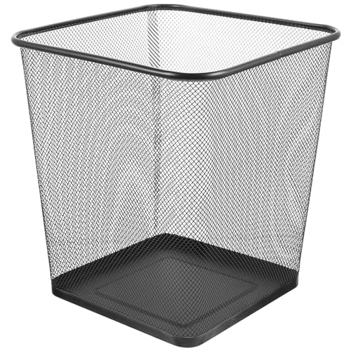 Image of NUOBESTY Mesh Garbage Can Matal Mesh Wastebasket Mesh Trash Bin Mesh Dustbin Square Mesh Wire Waste Bin for Home Office Dorm Kitchen