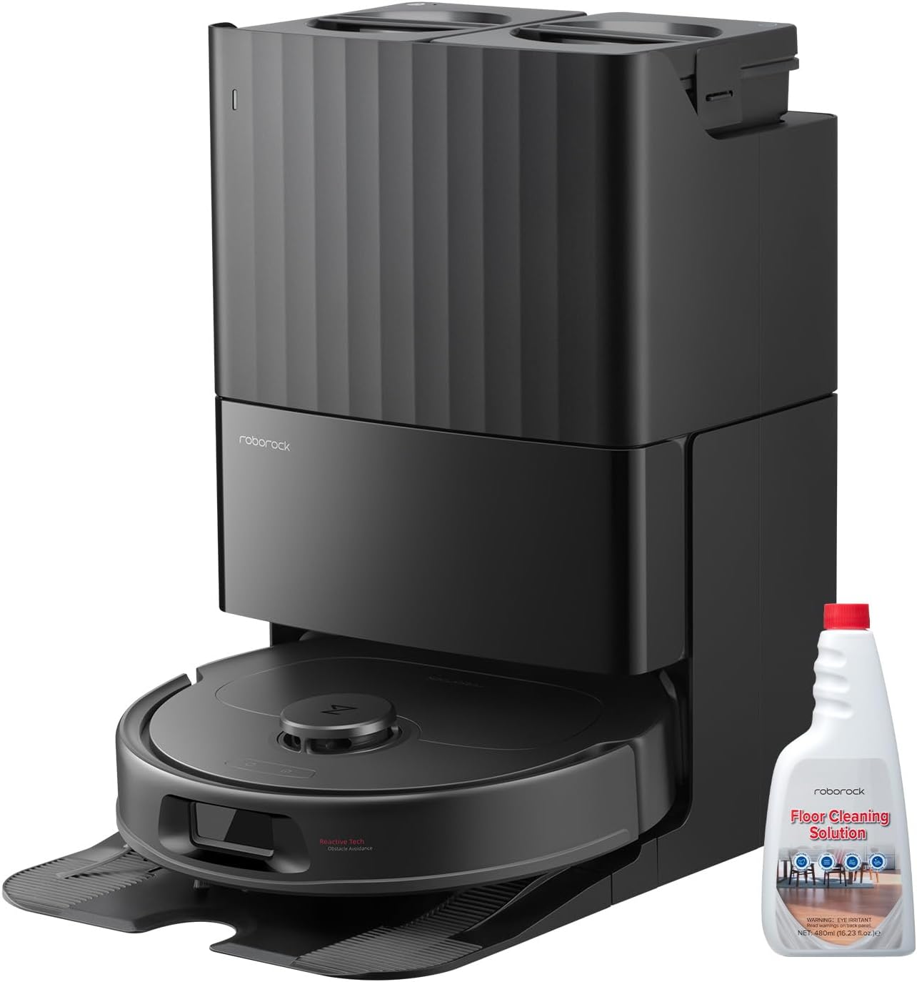 roborock QV 35A robotstøvsuger, moppe, dockingstation og gulvrengøringsløsning