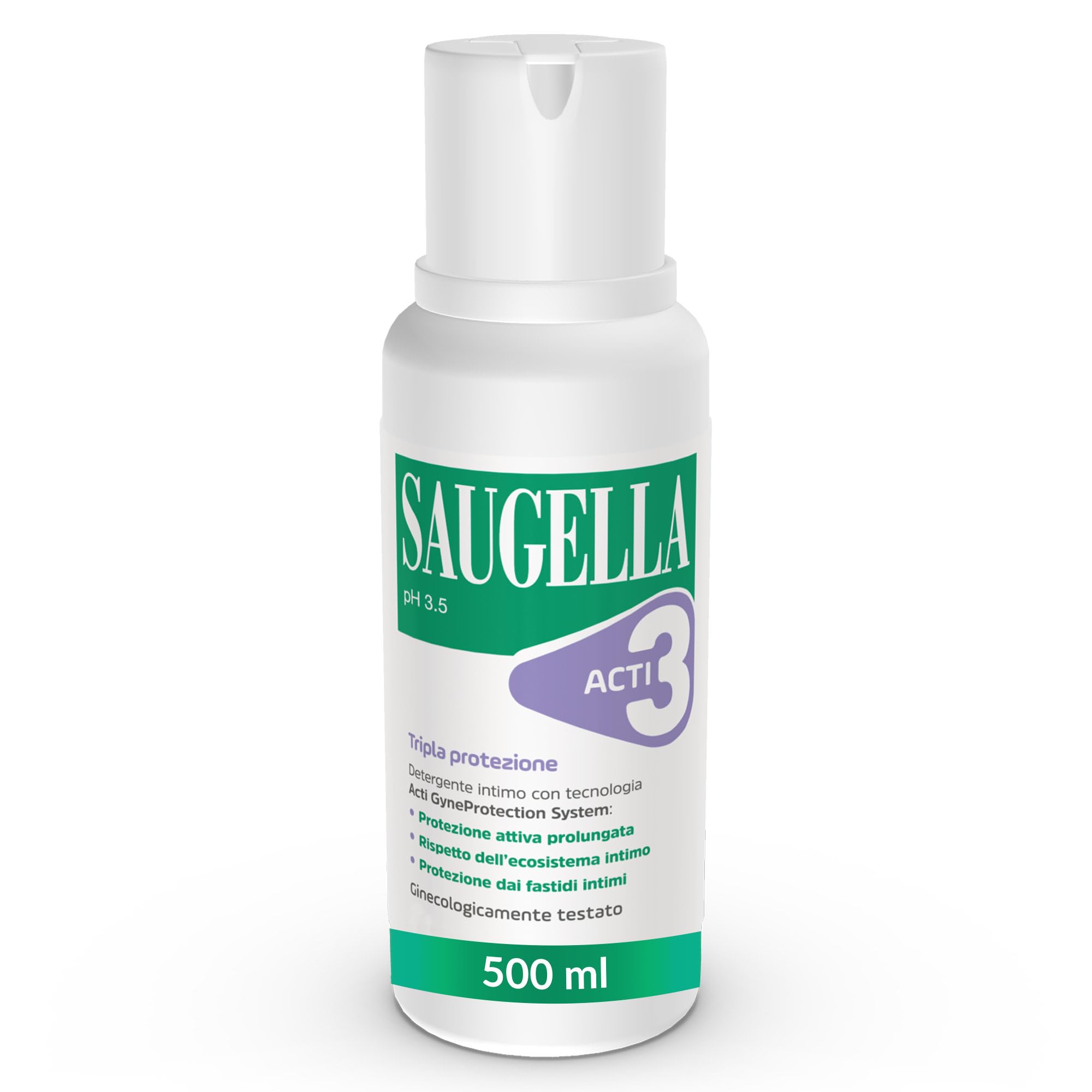 Saugella Acti3, Detergente Intimo, pH 3.5, con Timo e Zinco, Protezione  Rafforzata contro Bruciore, Prurito e Odore, Adatto in Gravidanza e Durante  il Ciclo Mestruale, 500 ml : Amazon.it: Salute e cura