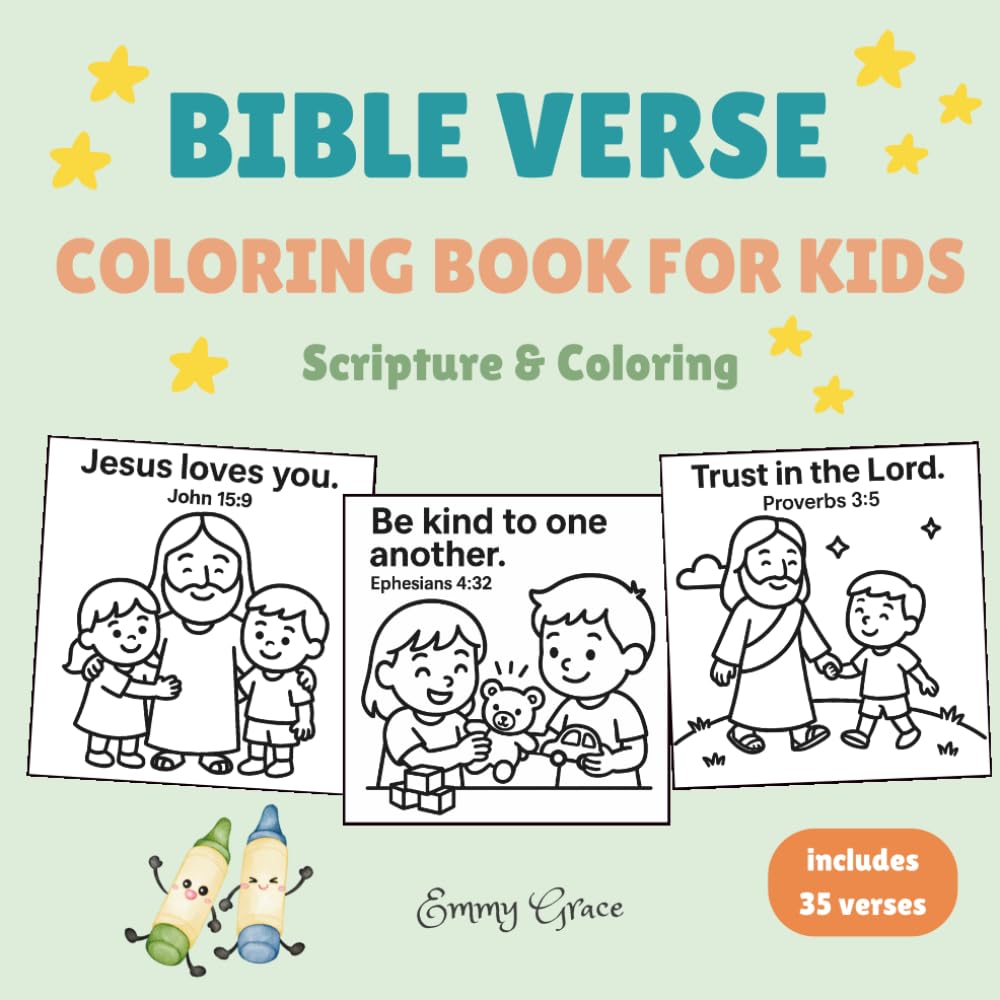 bible verse coloring book for kids: Scripture Coloring Pages for Kids to Learn God’s Word (Kids Bible Coloring Book)