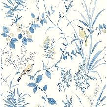 NuWallpaper, Blue Songbird Peel & Stick Wallpaper, Kitchen & Bath, Self-Adhesive, 20.5-in x 18-ft