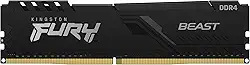 KF432C16BB/16 - Memória de 16GB DIMM DDR4 3200Mhz FURY Beast 1,35V 1Rx8 288 pinos para desktop/gamers, Preto