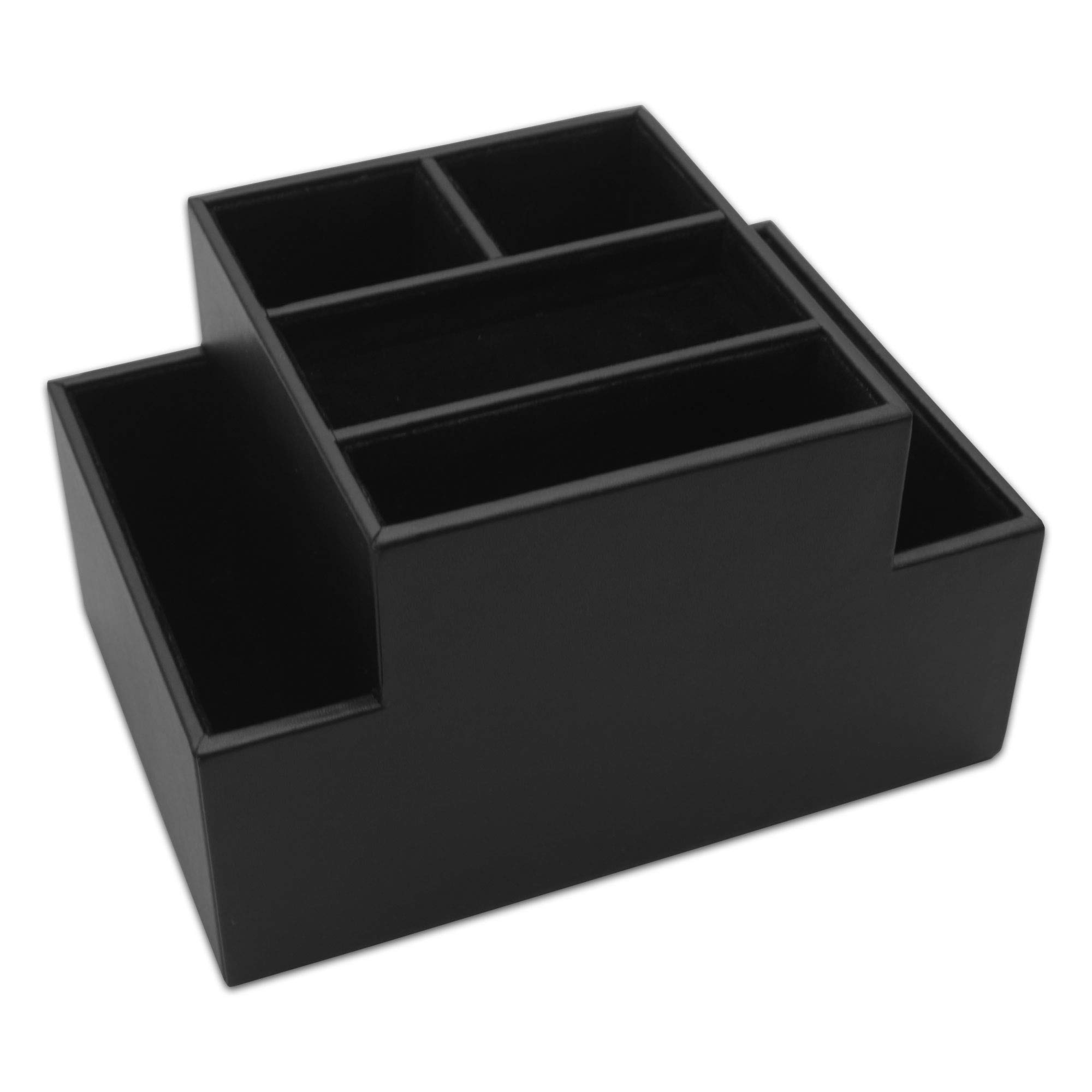 Dacasso Organizer na biurko, skóra, czarny, 15 cm x 10 cm x 10 cm
