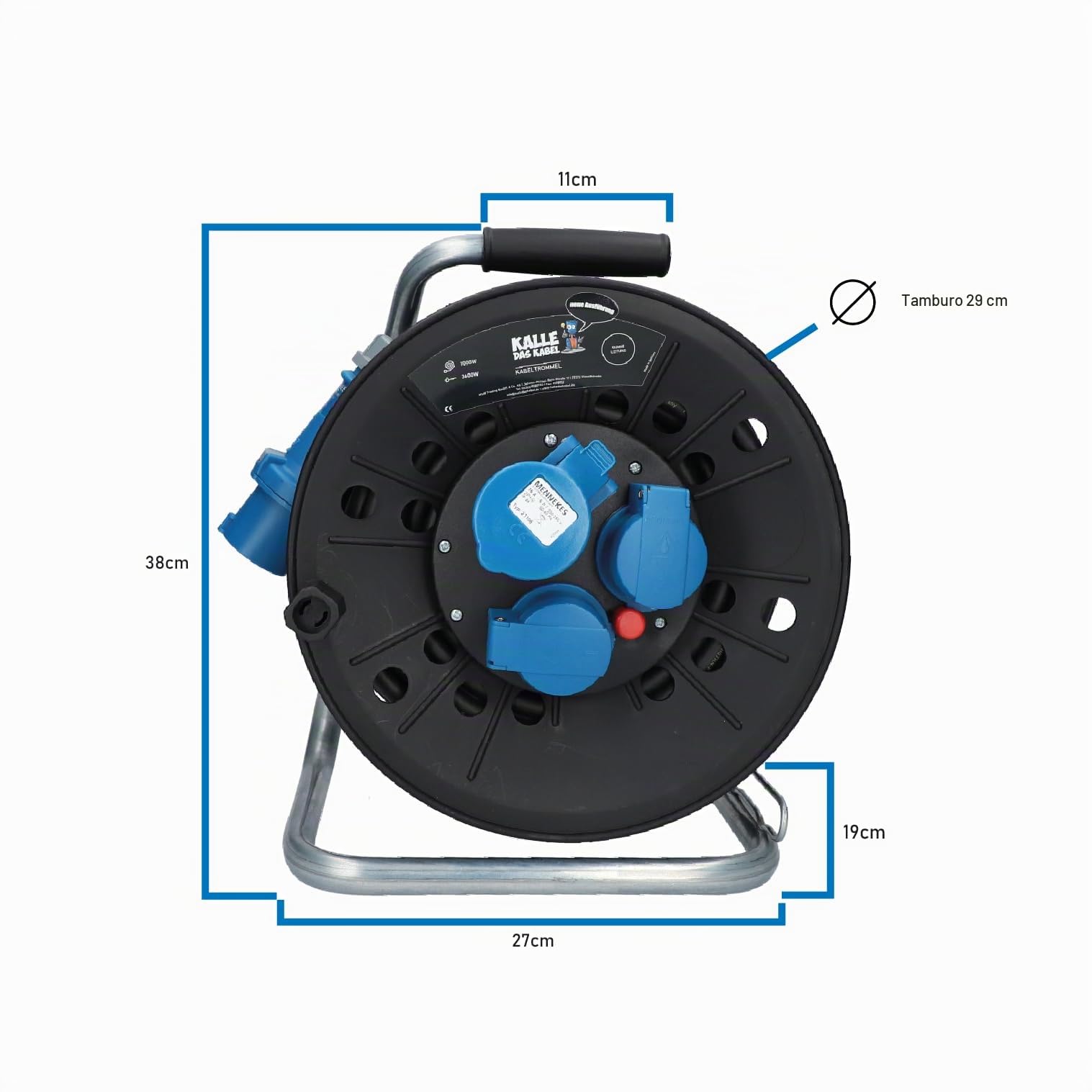 CEE – Avvolgicavo da campeggio KALLE ktg 2,5 mm² cavo 25 metri cavo di gomma, motivo marittimo Tromme Titel