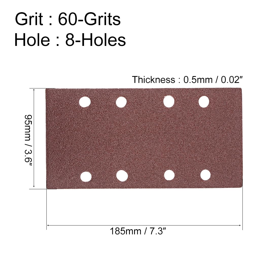 60 Grit Sanding Sheets - Hook & Loop Sandpaper Pads -2