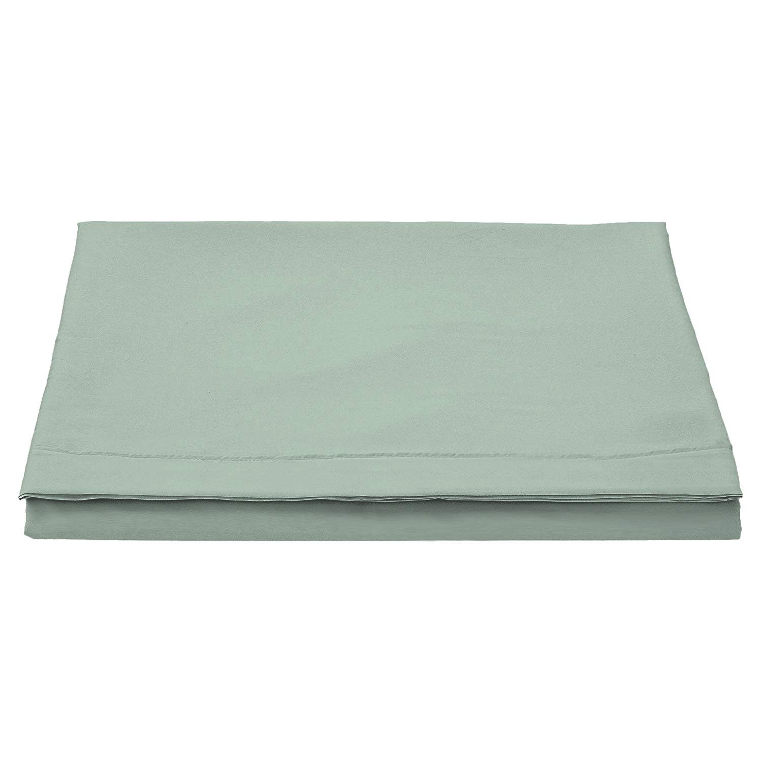 PizunaPure Combed Cotton Flat Bed Sheet Queen Size 275 x 280 cm, Sage, 400 Thread Count Luxurious 100% Long Staple Cotton Sateen Weave Bedsheet Sage (Flat Sheet -1 PC)