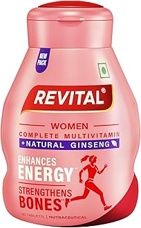Revital H For Woman With Multivitamins, Calcium, Zinc & Natural Ginseng For Daily Immunity Strong Bones, And Enhances Energy Level - 60 Tablets, 5 Grams