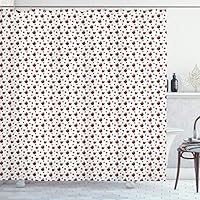 ABAKUHAUS Polygons Shower Curtain, Crystal Look Apple Fruit, Cloth Fabric Bathroom Decor Set with Hooks, 94 Inches, Ruby Green White