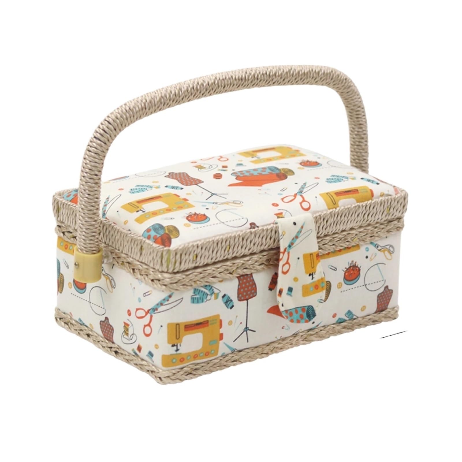 Hand-Carried Sewing Basket Vintage Sewing Kits Carrying Bag Fabric Storage Basket