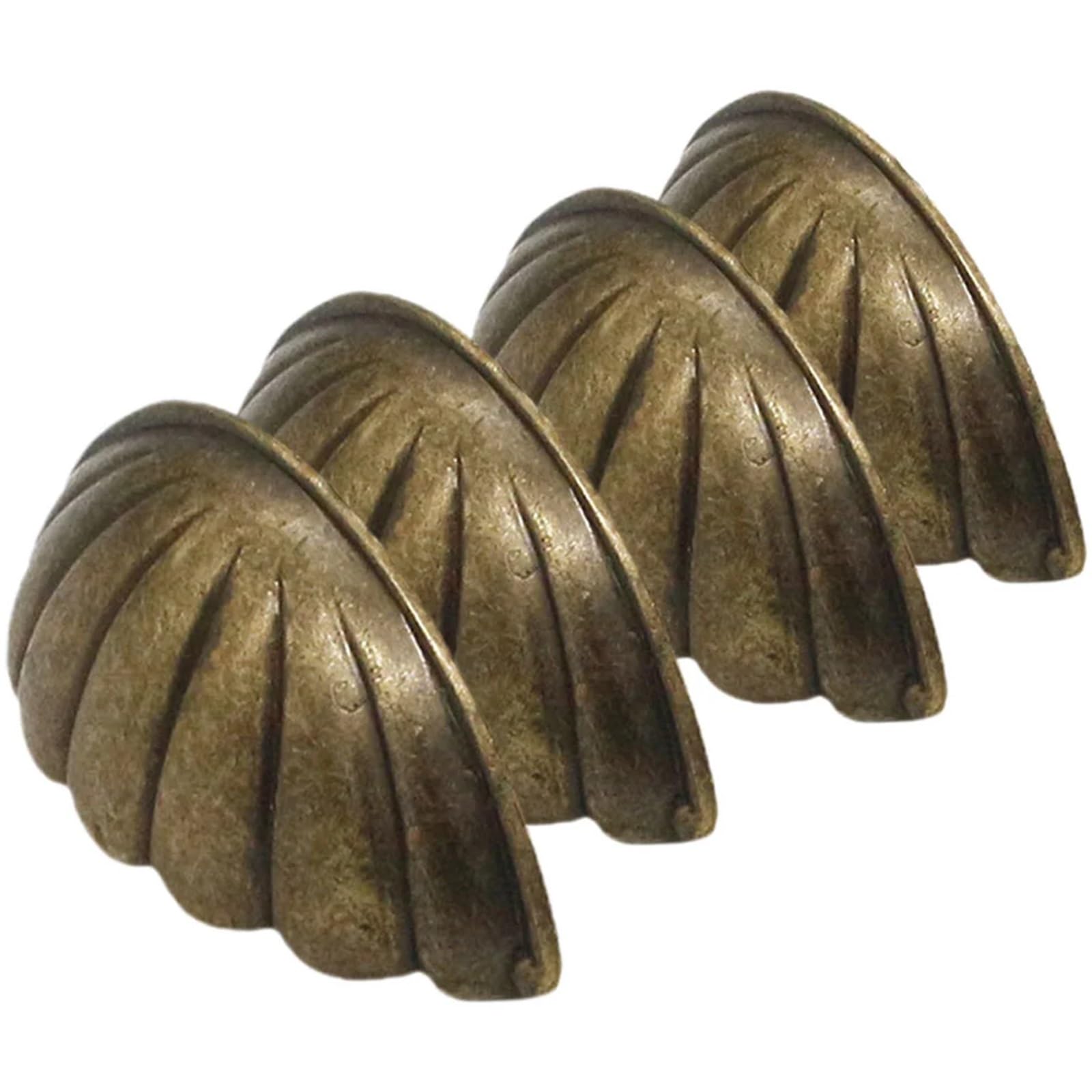 ZHSOAO 4 Pcs Shell Handle Knobs for Cabinets Vintage Drawer Pulls Door Handles Alloy Kitchen Zinc Dresser Cabinent for Cabinet Cupboard