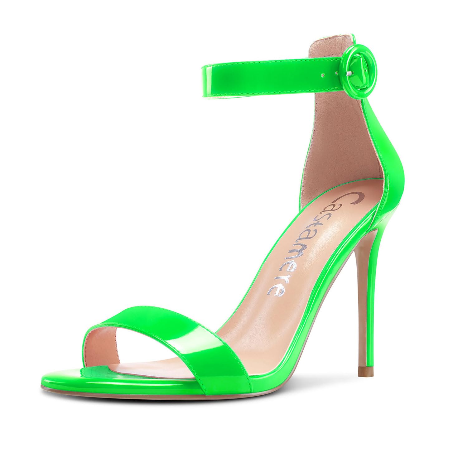 Castamere Womens High Heels Sandals Buckle Ankle Strap Open Toe Basic 10CM Stilettos Sandal