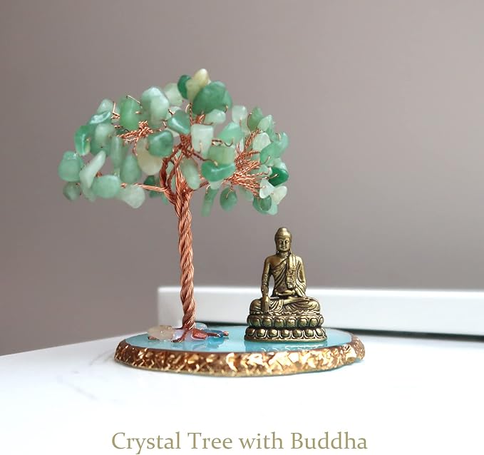 Estatua Buda con Árbol de Cristal Sanador, Árbol de la Vida miniatura 2