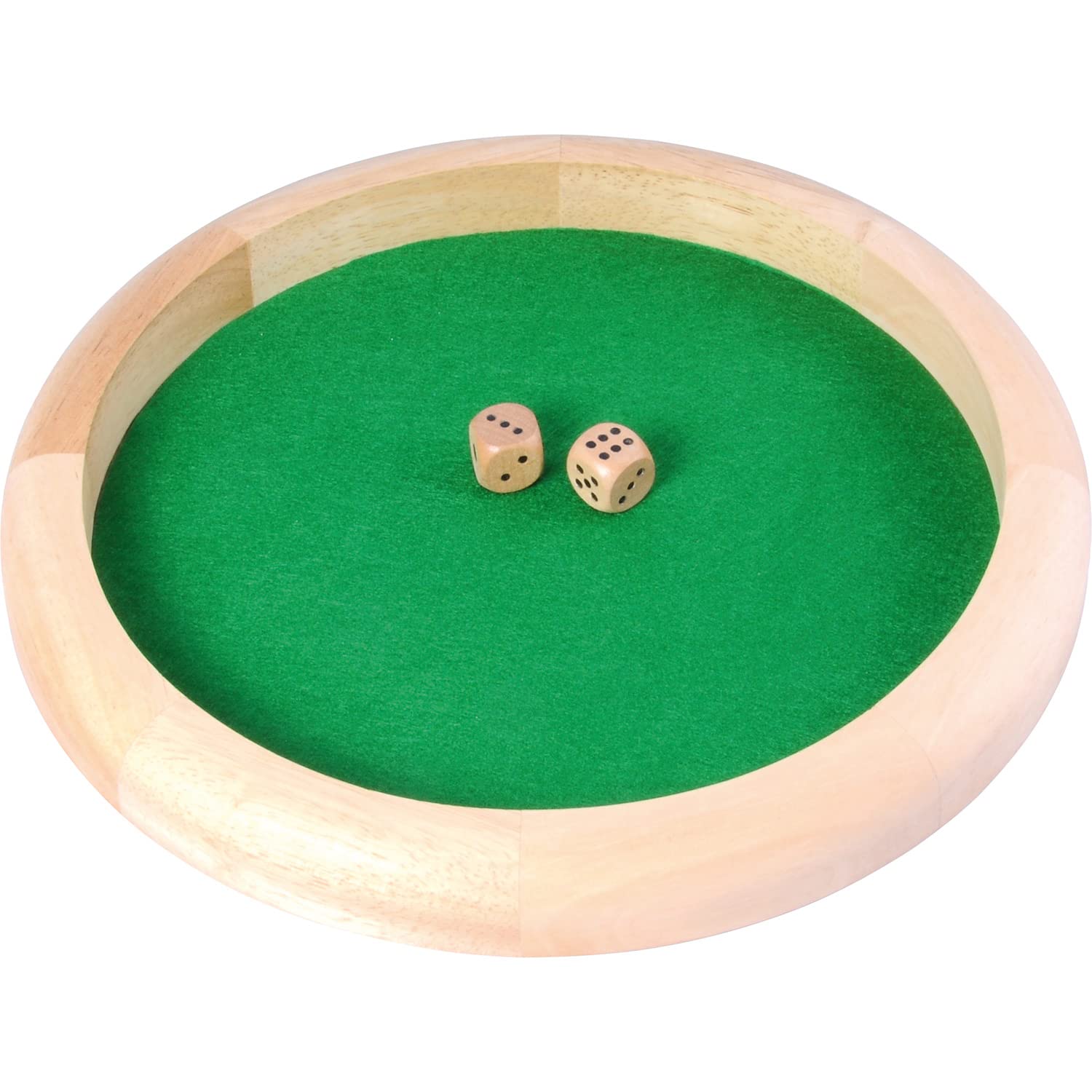 Hot Games Assiette Cube en Bois Naturel Rond 30 cm Feutre Vert