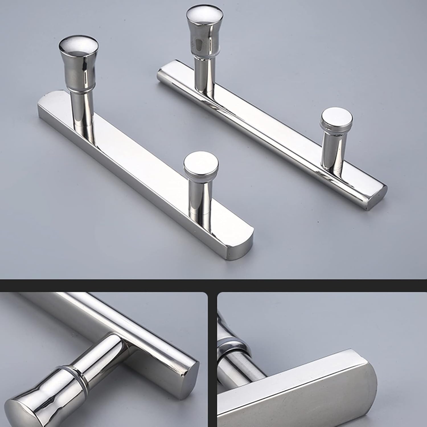 Shower Room Handle, Bathroom Glass Sliding Door Handle, Bathroom Door Sliding Door Arc Toilet Door Knobs, 145 Hole Pitch (Size : B)