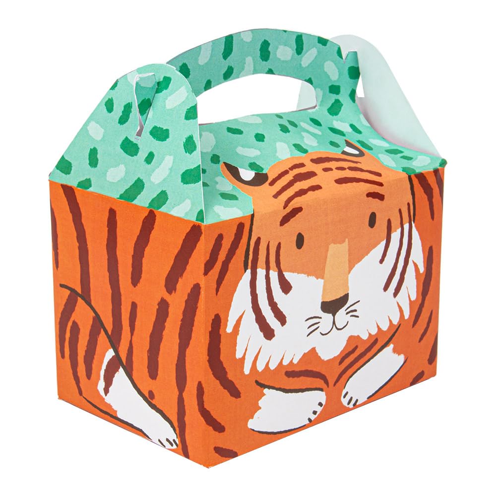 García de Pou - 50 Stück - Menüboxen für Kinder, Tigre, 320 g/m², 15,5 x 10,5 x 17,5 cm, Vierfarb-Karton