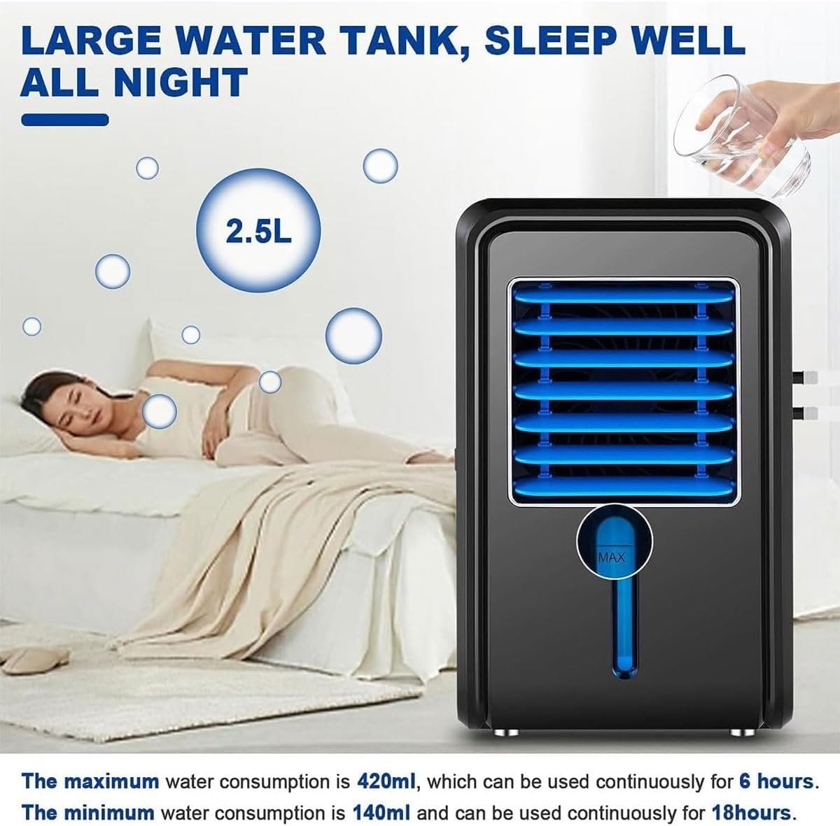 Cooling Mattress Pad for Night Sweats, Cooling Mattress Topper System, Single/Double Size Replacement Pad, for Hot Sleepers, Sleep Cooling System, Chilled Bed Topper(Single Person)