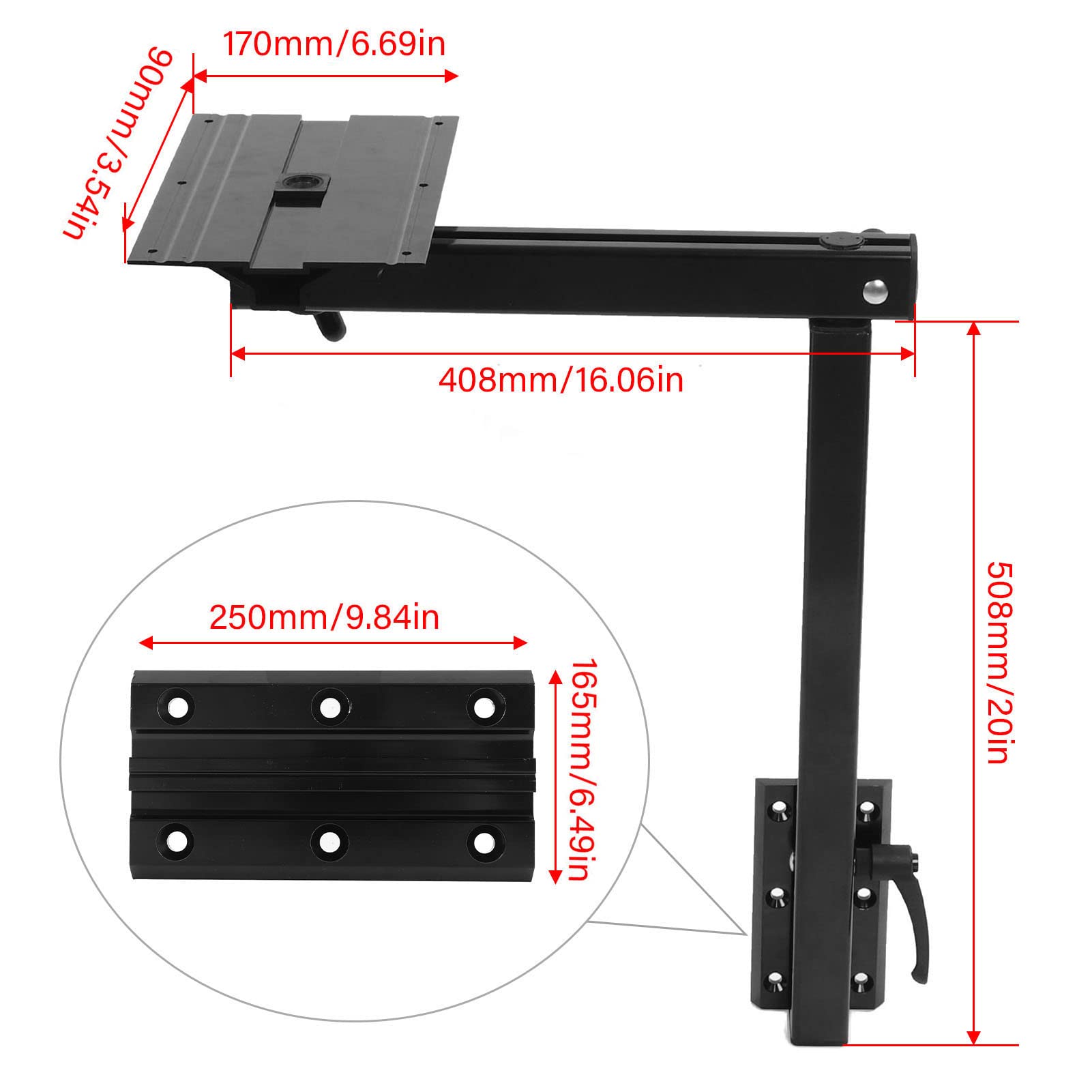 Soporte de Base de Pata de Mesa RV, Desmontable, Resistente a la Oxidación, Ligero, Rotación de 360 ​​°, Soporte de Pata de Mesa para Autocaravana