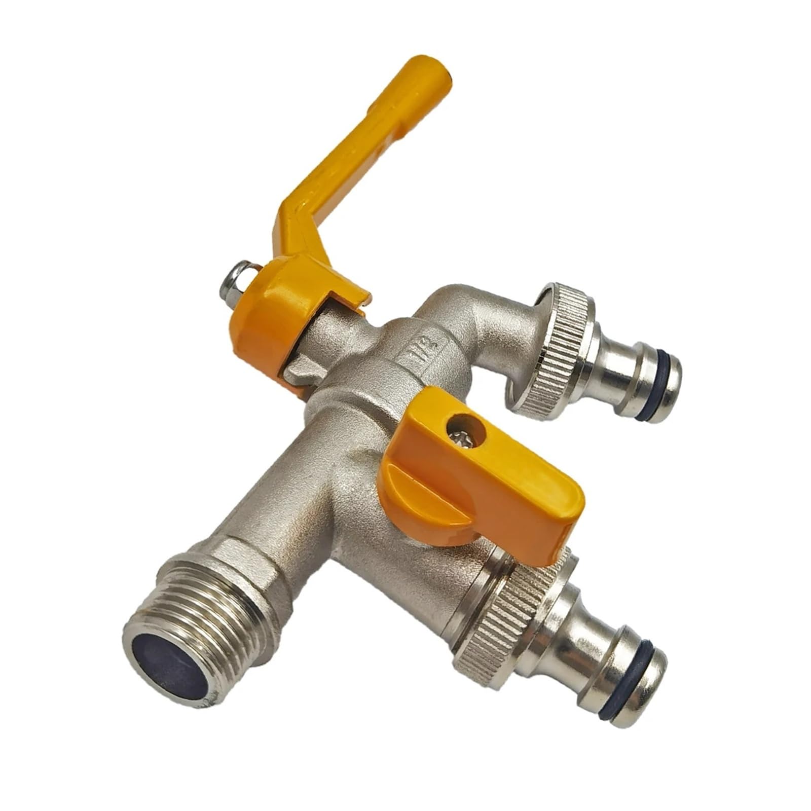 Adapter do węża ogrodowego, 1/5.1 cm złącze zbiornika na wodę IBC, 2-drożny i 1-drożny mosiężny kran do nawadniania, zawór kulowy (M-1 szt.) do wydajnego nawadniania