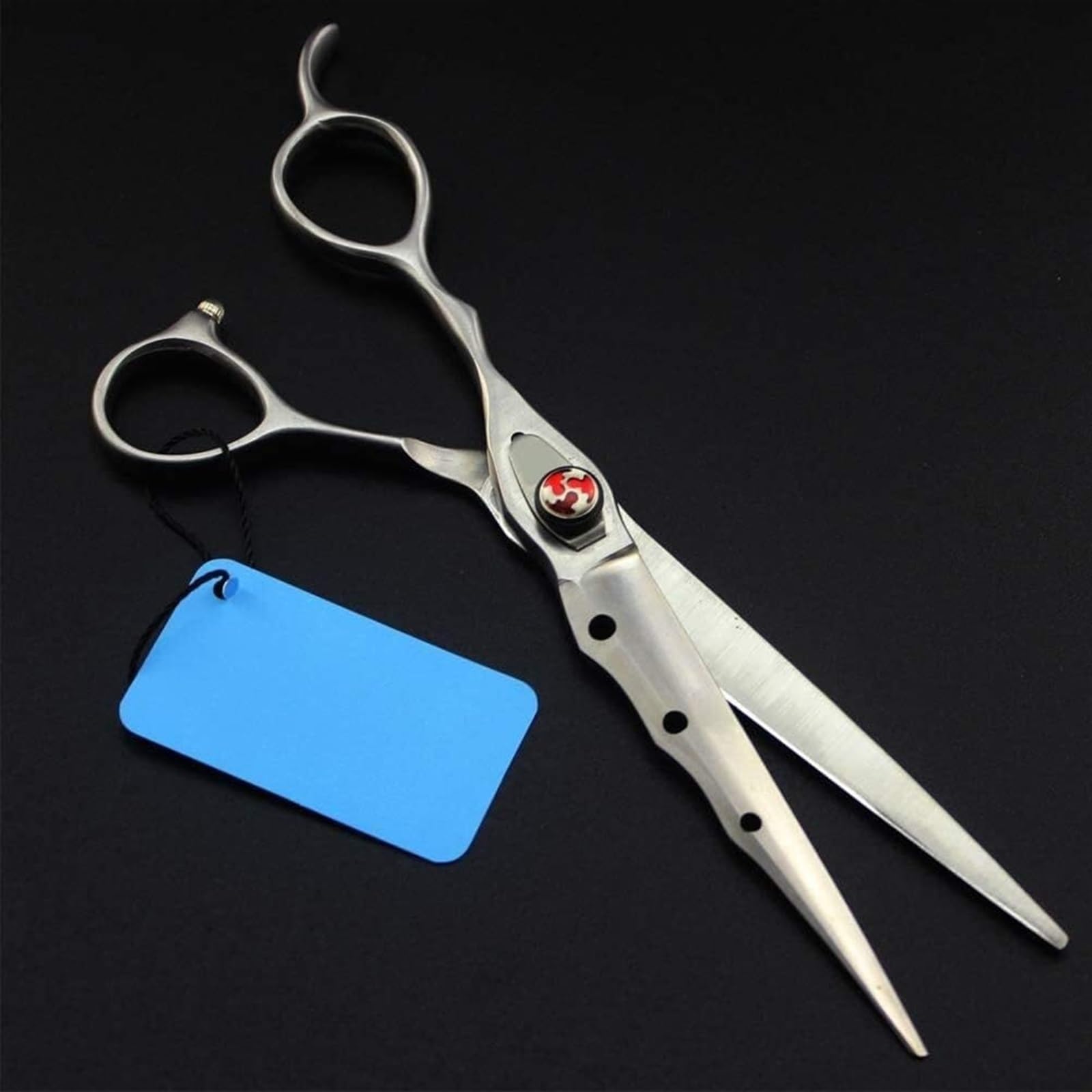 Set di forbici professionali da barbiere da 17,8 cm, per mancini e per sfoltire, in acciaio inox affilato