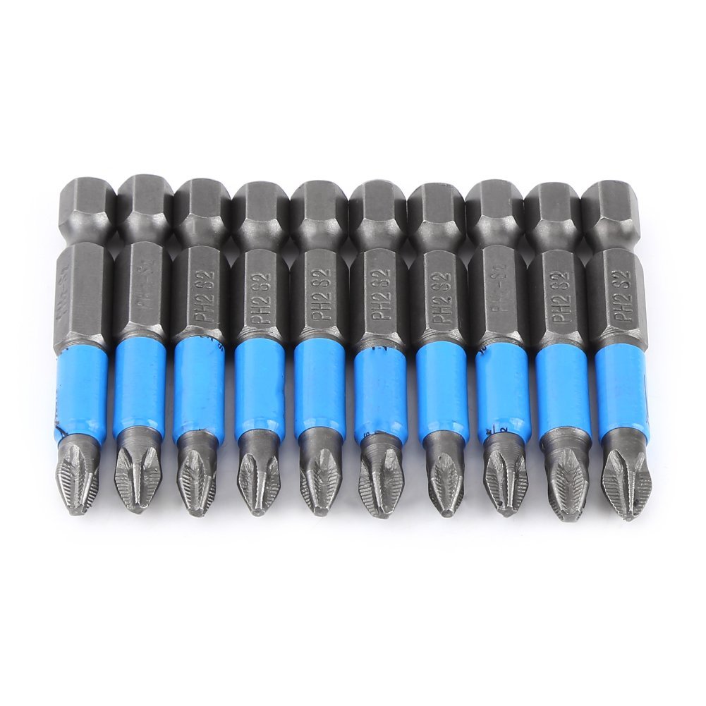 10-teiliges Schraubendreher-Bit Set PH2, 50 Mm, Magnetisch & Rutschfest – Für Bohrmaschine Und Akkuschrauber