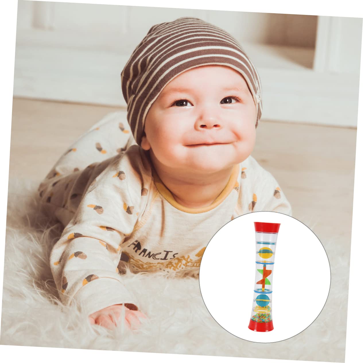 KOMBIUDA 1Pc Rotating Kaleidoscope Grab Exercising for Cognitive Development Sound Education Plaything for Boy Girl Enhances Hand Eye Coordination and Auditory Awareness