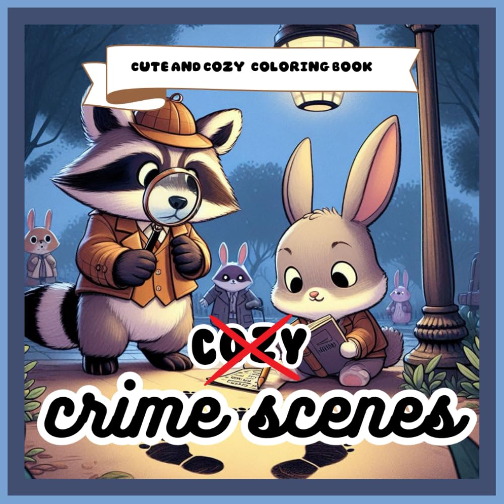 Cozy Crime Scenes: Cute Coloring Book for Adults