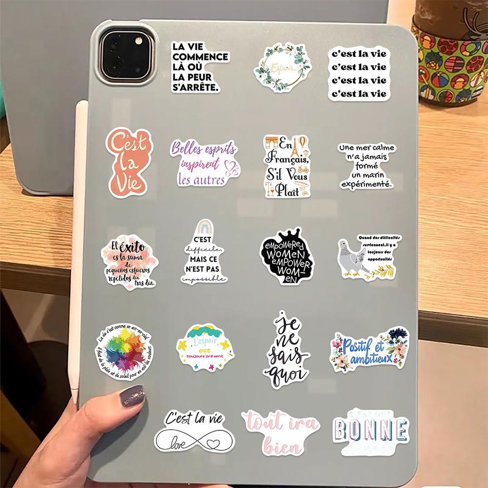 Autocollant Motivation 200 Stickers Citation, Style Inspirant De Pensee Positive, Stickers Vinyle Impermeable, Autocollant Pour Gourde Ordinateur Portable Scrapbooking Journal Skate Phone Agenda Etc