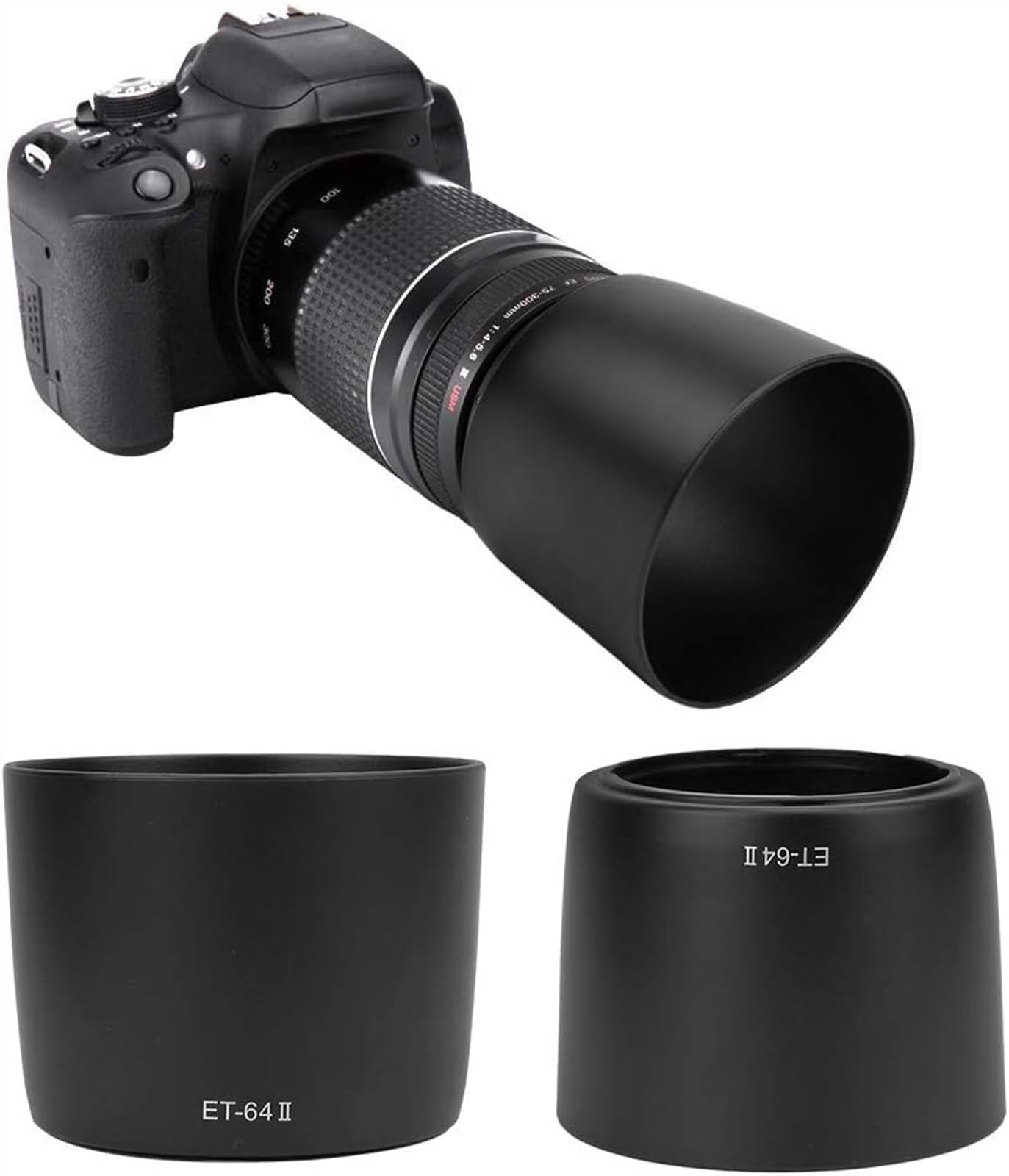 コノクラ 　Canon 75-300mm レンズ ET-64II Amazon | カメラレンズフード ET-64II 高品質プラスチック交換用