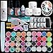 Latorice Acrylic Powder Glitter Nail Art Kit,12 Colors Collection,False Nail Tips Nail Art Decoration Tools,No Acrylic Liquid