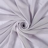 CABODYALS Tela de Malla Elástica Gris Claro de 1.65 m, Tul Suave, Telas Transparentes Lisas Por Metro, Mosquitera de Poliéster, Tela Elástica para Coser, Hacer Manualidades, Vestidos de Novia Y Acceso