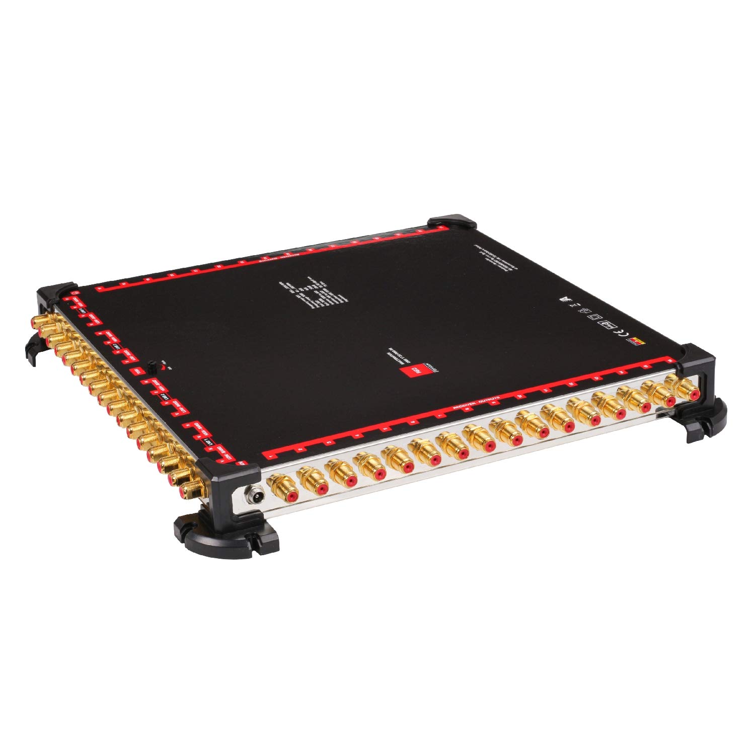 RED OPTICUM OMS 17/32 PRO TR Sat Multischalter 32 Teilnehmer - Sat Verteiler 4 Satelliten an bis zu 32 Teilnehmer mit vergoldeten Kontakten - 3D UHD 4K Ready - Multiswitch Quattro LNB geeignet