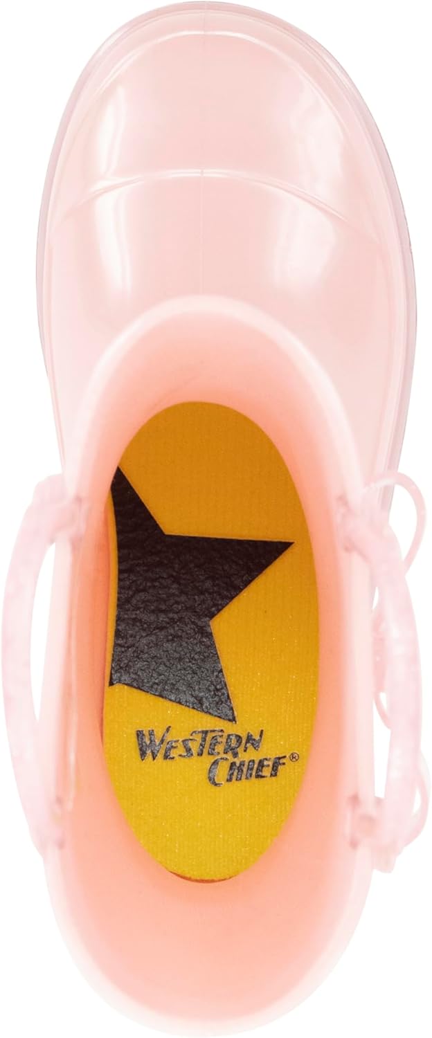 Western Chief Kids Waterproof Light Up Rain Boots With Handles for Easy On and Off for Boys and Girls