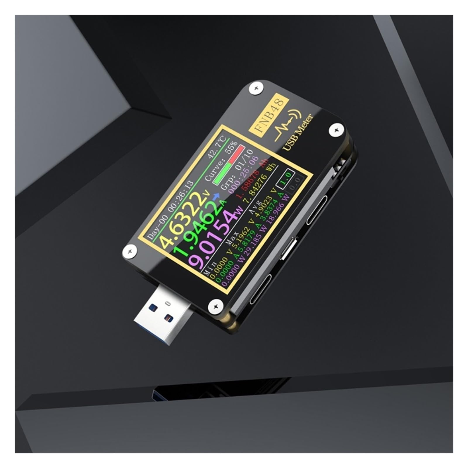 Tester USB Woltomierz wyzwalający PD Amperomierz Prąd i woltomierz Tester USB QC4 + PD3.0 2.0 PPS Protokół szybkiego ładowania Tester pojemności