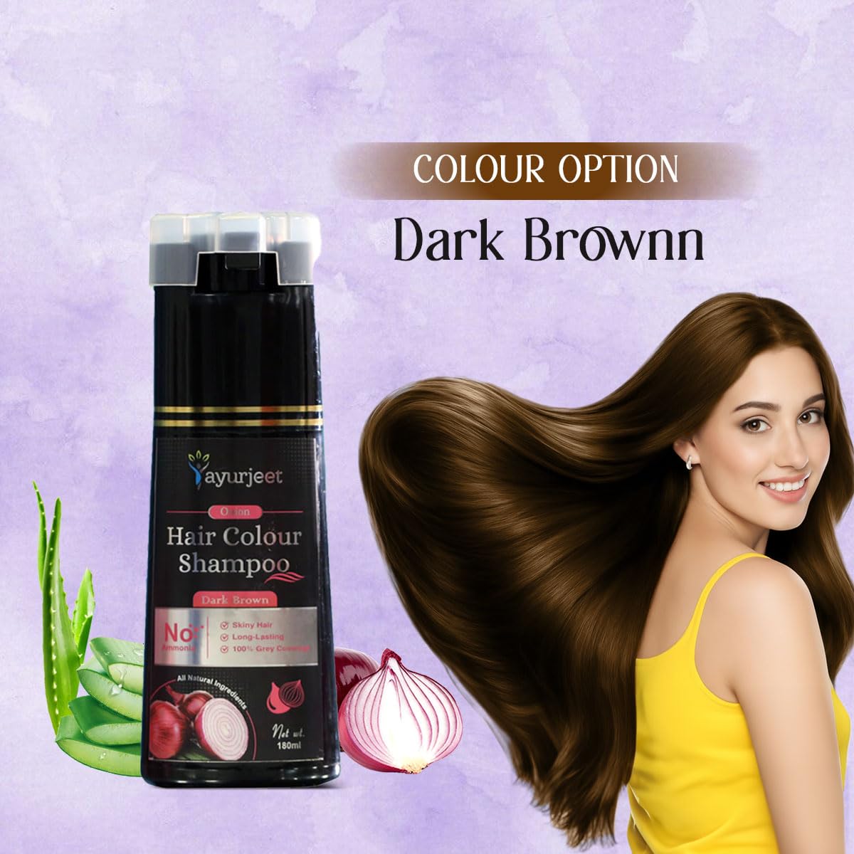Buy Ayurjeet Natural Black Hair Colour Shampoo With Onion Hair Oil