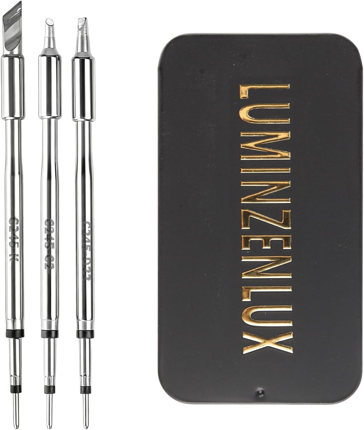 3PCS C245 Heavy-Duty Soldering Tip Kit Includes 907-D2.2, 102-C2 & 939-K Tips Compatible with JBC Soldering Station for Tackle High-Heat Perfect for Power Components, Automotive & Appliance Repair