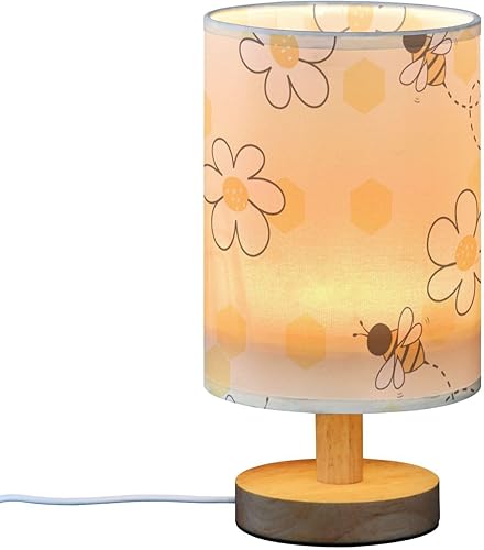 Miniatura 2 de FRODOTGV Bee Happy Good Luck Cartoons Daisy - Lámpara de noche pequeña con enchufe para estudio, habitación de niños, hogar, oficina, noche, lámpara