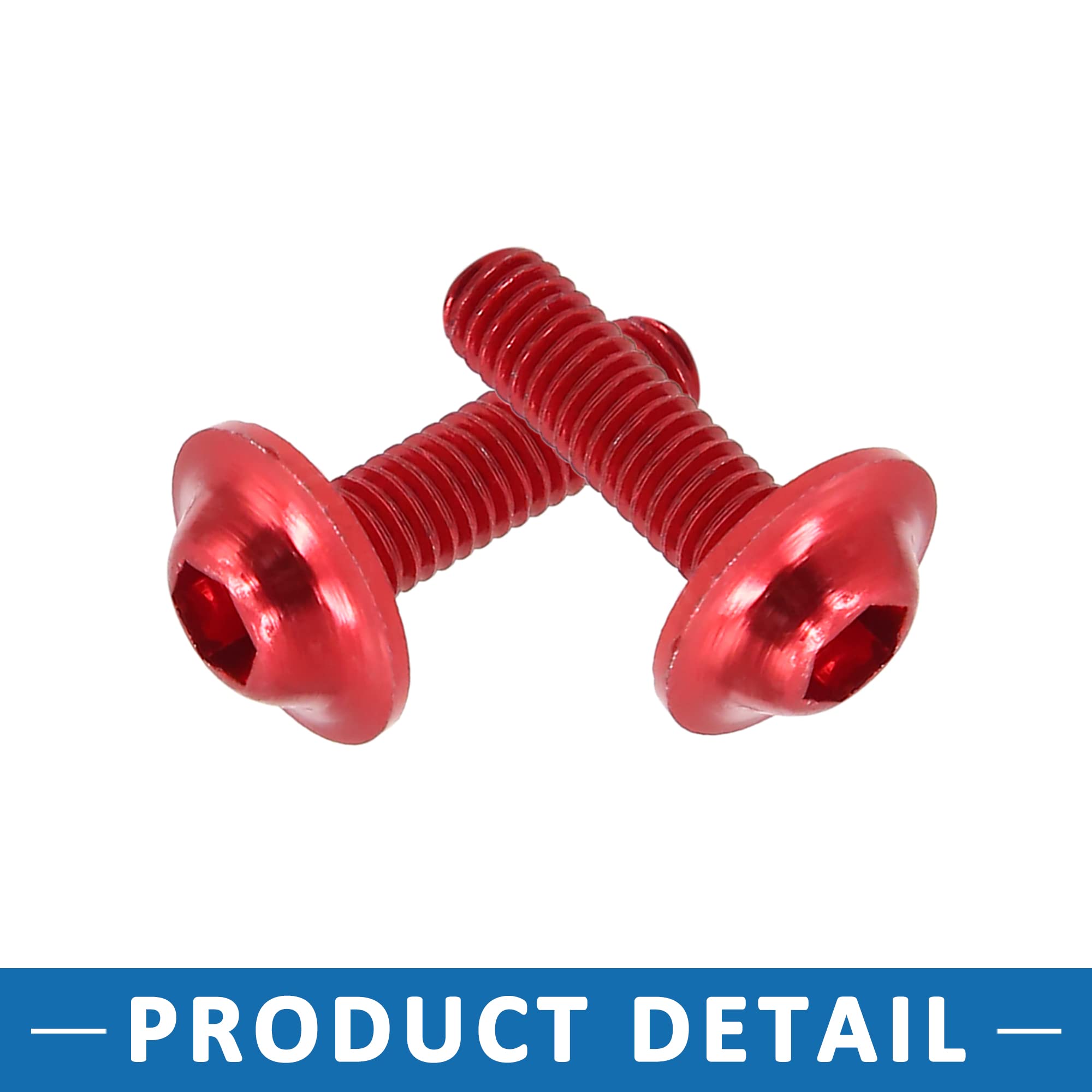 A ABSOPRO M6 Moto Esagonale Presa Testa Bulloni Paraurti Vite Rosso (40 Set)