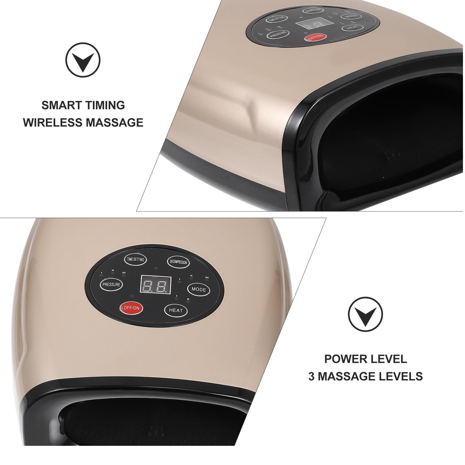 Elektrisches Handflächenmassagegerät 2200mah 6w Gold | Kunststoff, 3 Stufen und 3 Modi, 5v 1a Ladeleistung, Leichtes Handgerät für Regelmäßige Anwendung