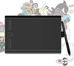 Tablet de desenho GAOMON M10K PRO 10 x 6,2 polegadas, tablet de arte digital, suporta função de inclinação e radial com 10 teclas de atalho, caneta stylus sem bateria, funciona com