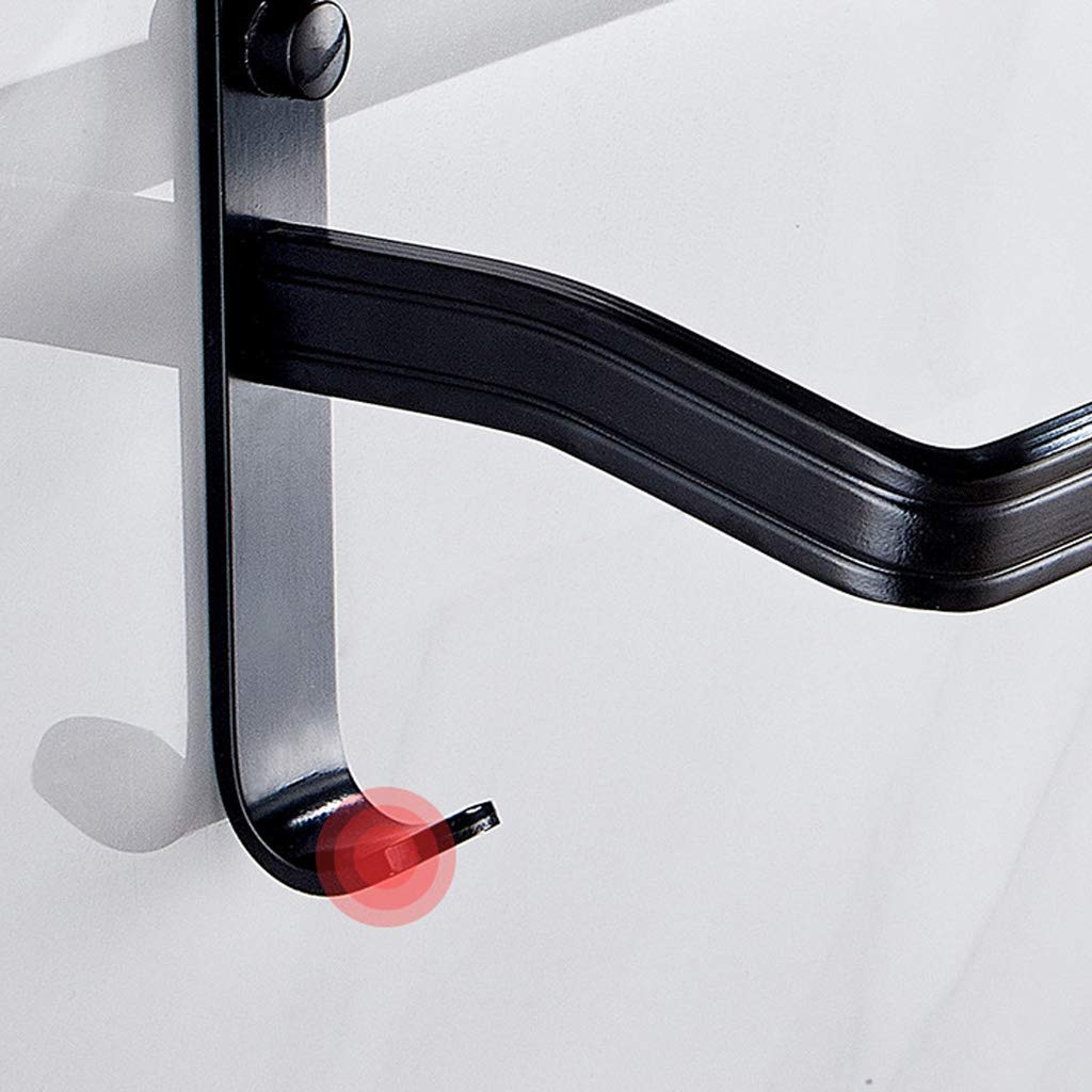 Estantes de baño para Ducha montados en la Pared, toallero de Aluminio Negro, Cesta de Ducha, Estante de Ducha para Almacenamiento de Inodoro, sin taladrar 40 cm