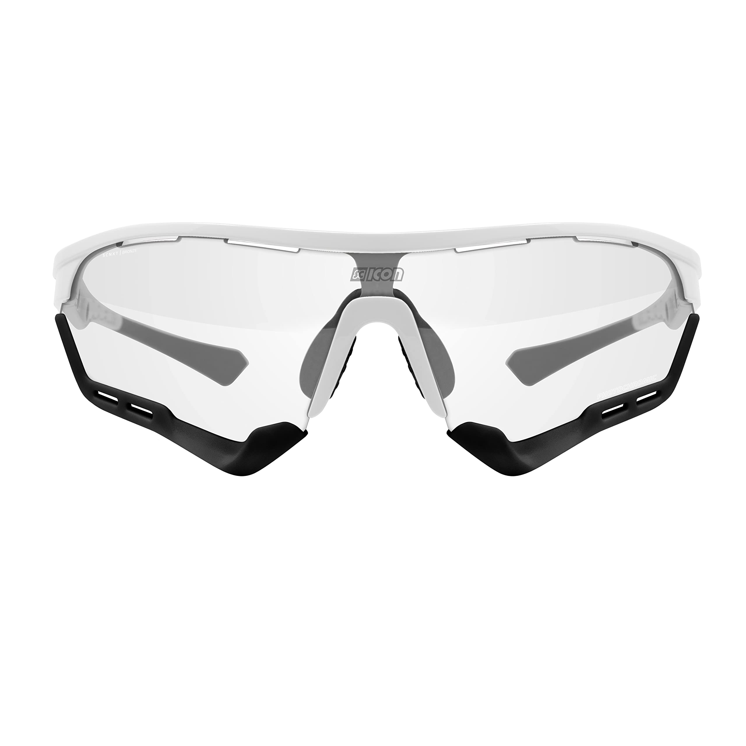 Scicon Sports Aerotech Occhiale Sportivo (Bianco Lucido / Bronzo Fotocromatico)