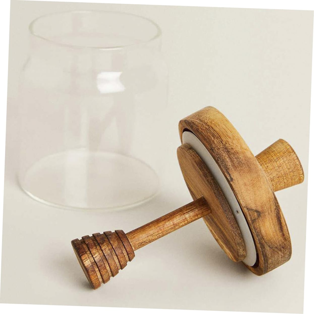 Honigbehälter aus Glas 500ml mit Holzdeckel und Schöpfkelle