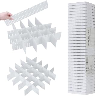ALBAD Plastic Drawer Dividers Adjustable Drawer Organizer Dividers Separator for Tidying Clutter/Cutlery/Underwear/Socks/Clothes/Dresses/Boxes/Bins in Kitchen Bathroom Bedroom Office