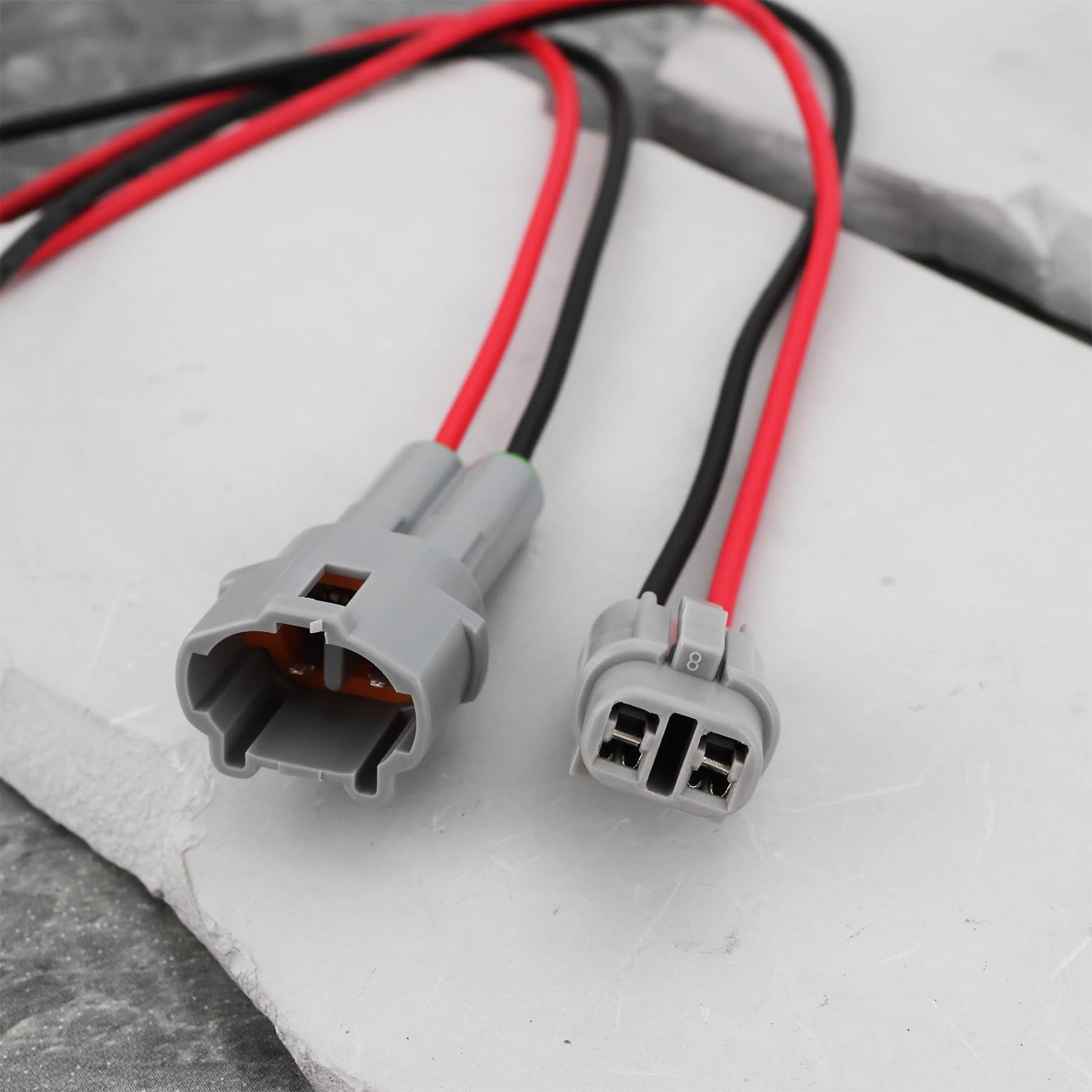 Lot De 2 Connecteurs Femelles à 2 Broches Pré-câblés Avec